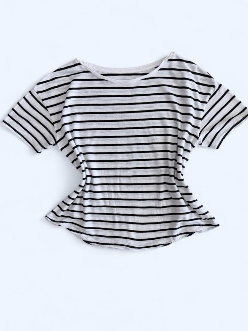 Old Navy Black & White Striped Short Sleeve Tee
